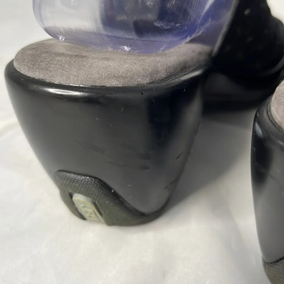 JBU Monica Black Peep Toe Slingback Clogs Adventure On Cutout Size 6.5M - Picture 13 of 14